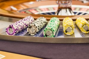 Rad med pokermarker - Roulettevinster